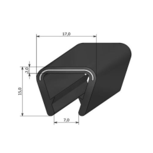 Afwerkprofiel zwart plaat 9.0-12.0 mm - Afbeelding 2