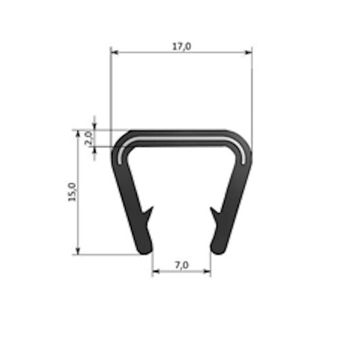 Afwerkprofiel zwart plaat 9.0-12.0 mm - Afbeelding 3